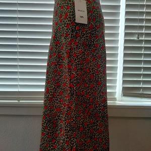 RVCA Cheetah Rose Midi Skirt